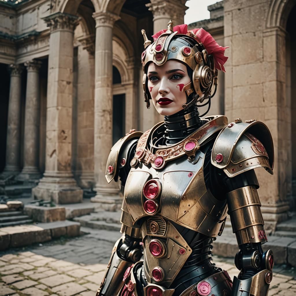 Roman Empress Robot with Cheeky Grin