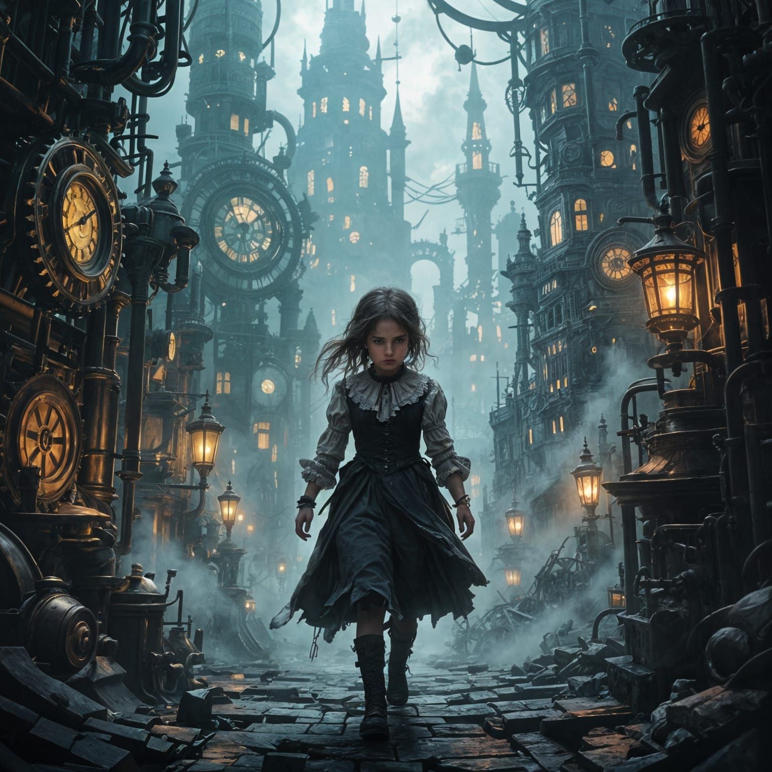 Victorian Girl Explores Labyrinthine Clockwork City