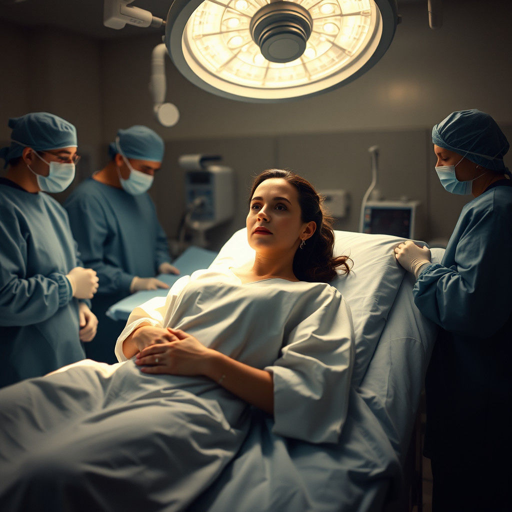 Cinematic Hospital Scene: Woman on Operating Table