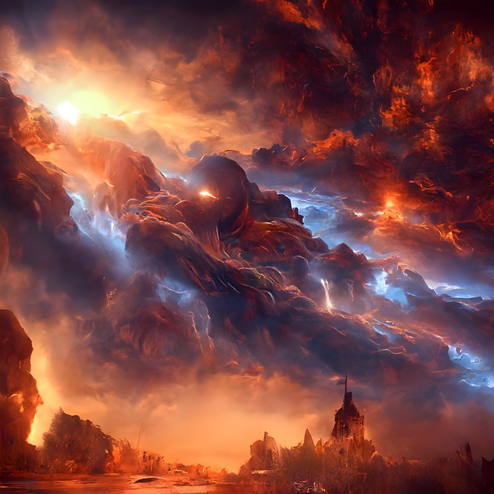 Celestial Explosion as Surreal Digital Painting