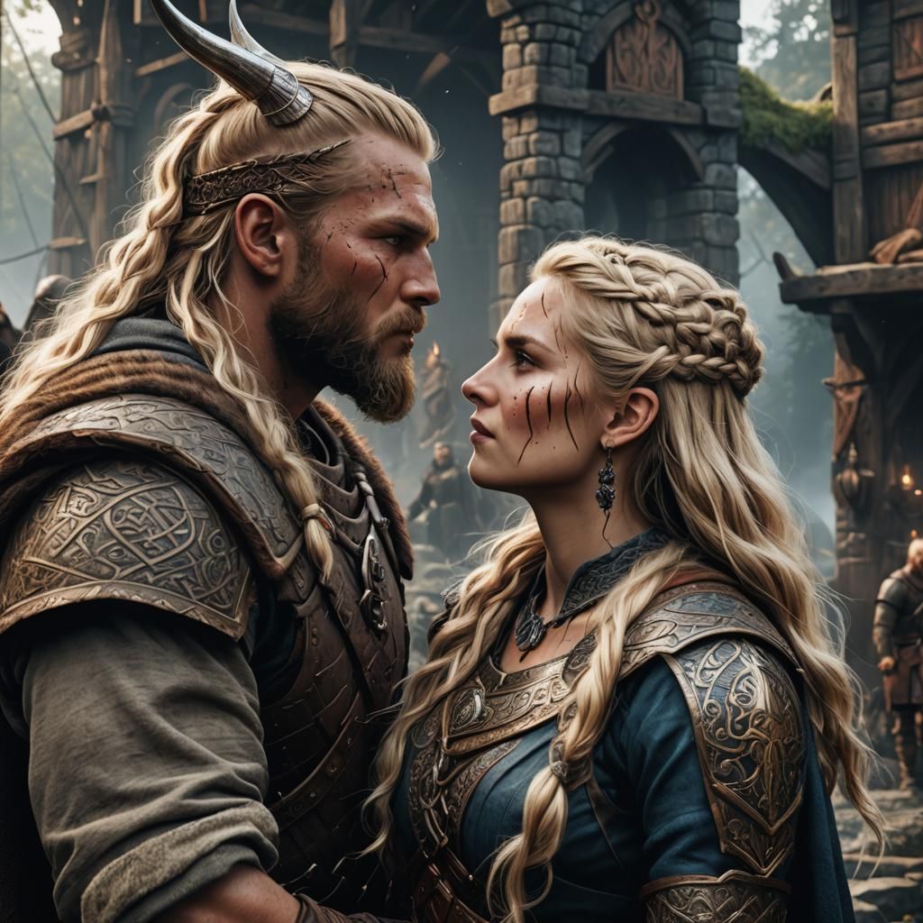 Viking Kiss: Detailed Fantasy Concept Art