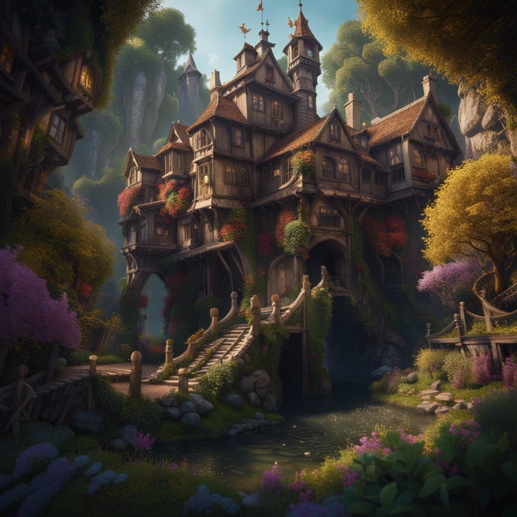 Fantastical Matte Painting with Intricate Details