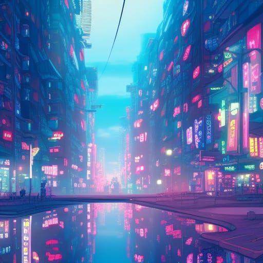 Neon City: Anime Key Visual Art