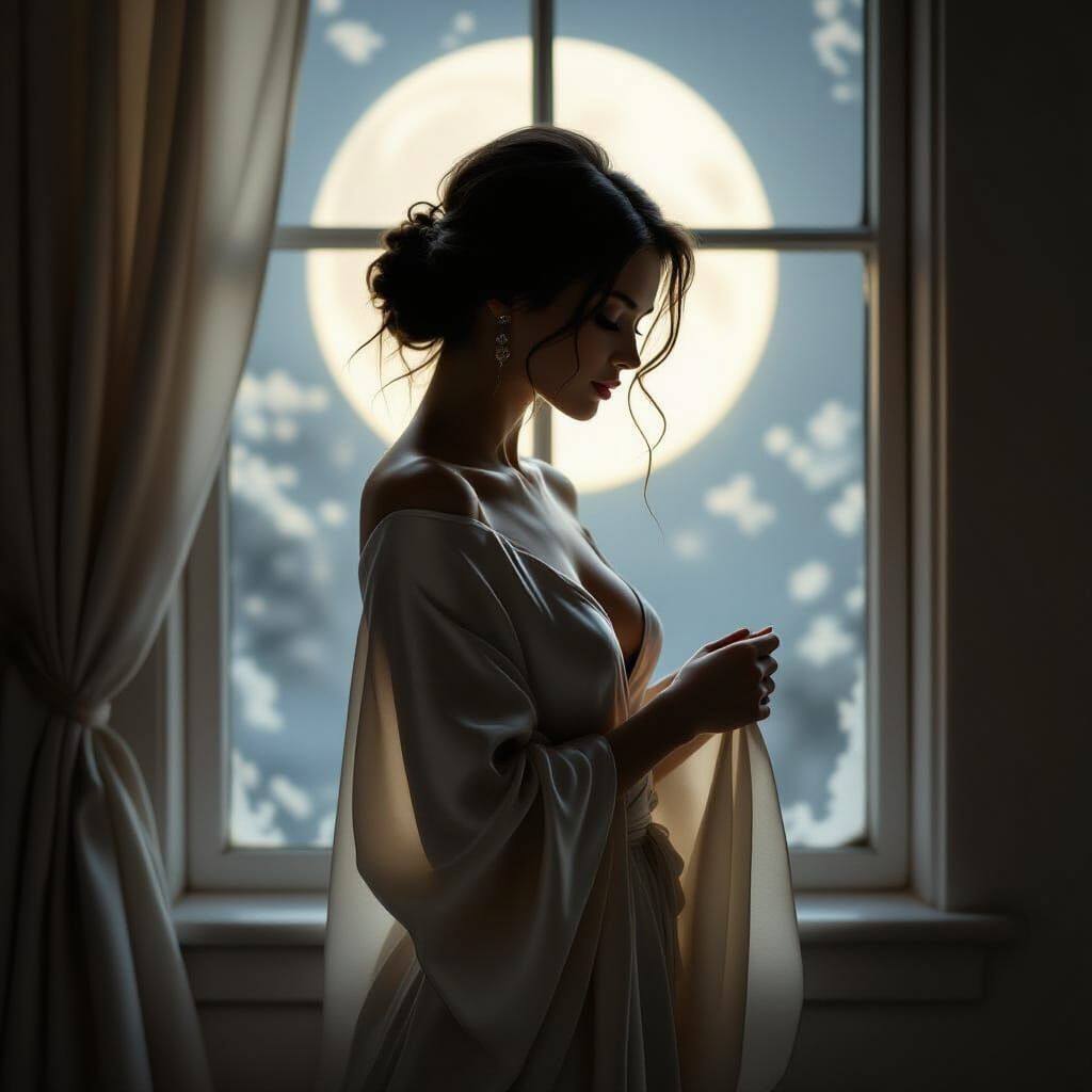 Moonlit Silhouette in Soft Focus