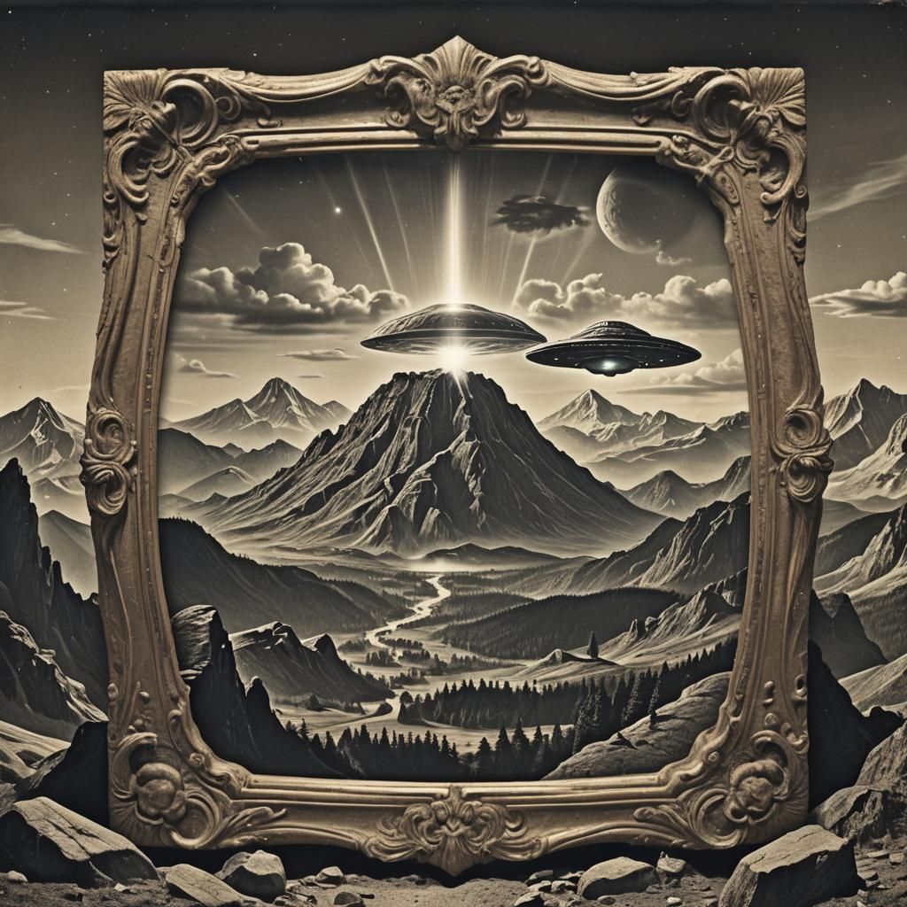 UFO Carving Alien Figure in Mountain View