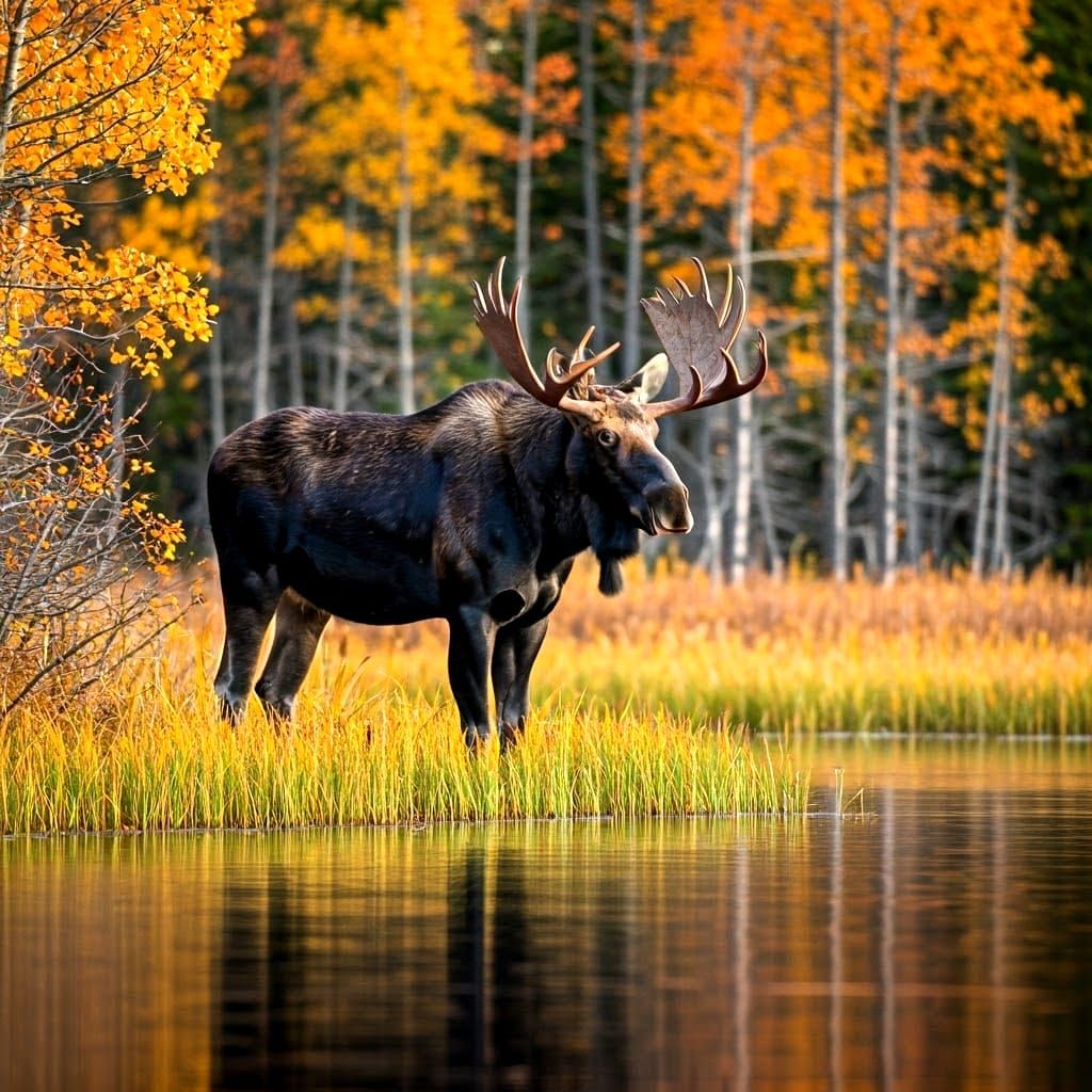 Majestic Moose in Autumn Landscape