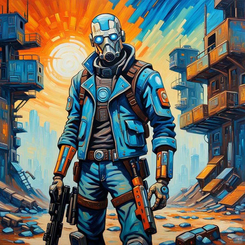 Borderlands Character in Expressionist Oil Painting