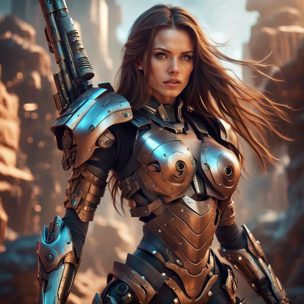 Cybernetic Gunslinger: Fantasy Concept Art