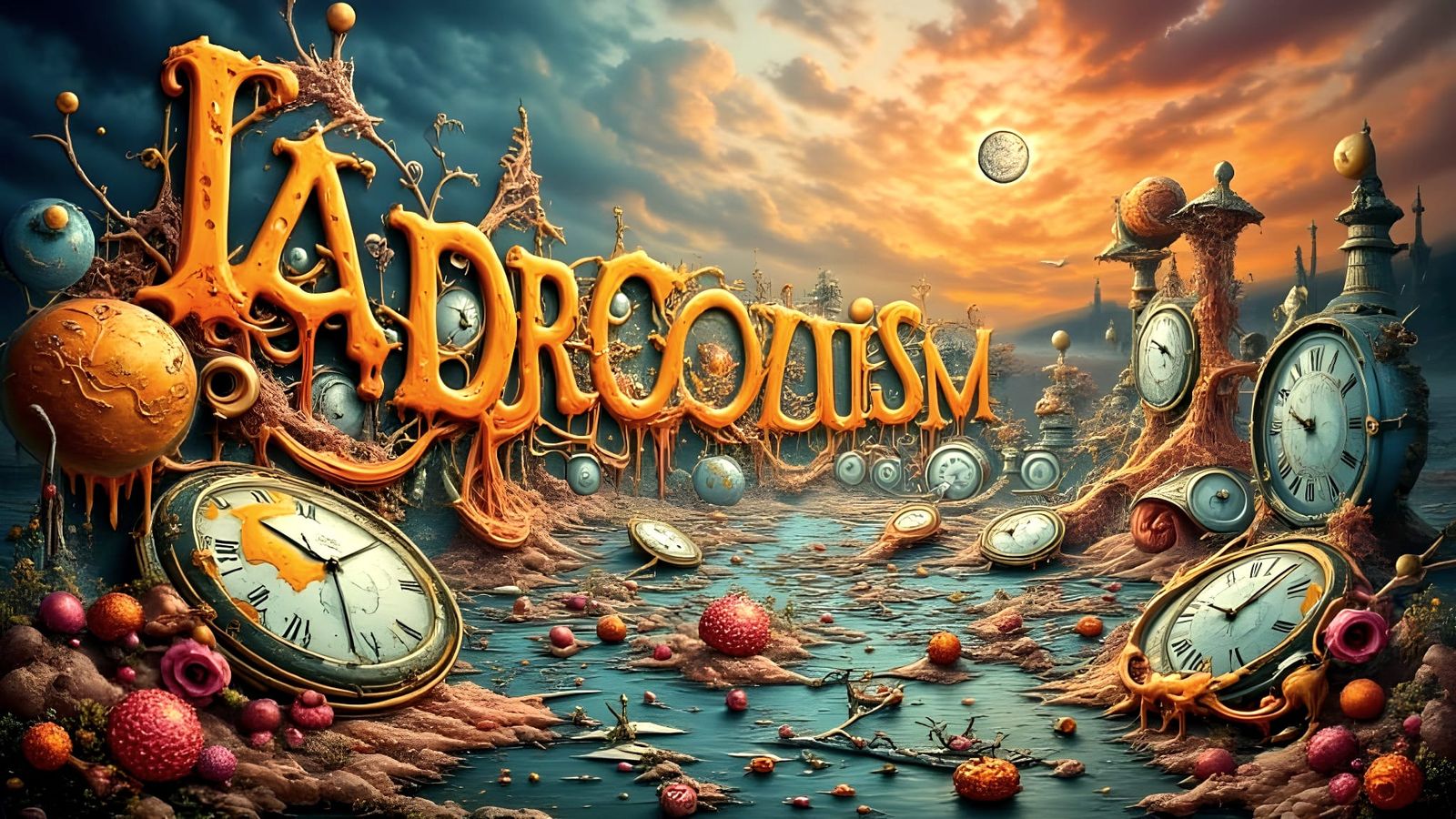 Surreal Word Illustration in Vibrant Style