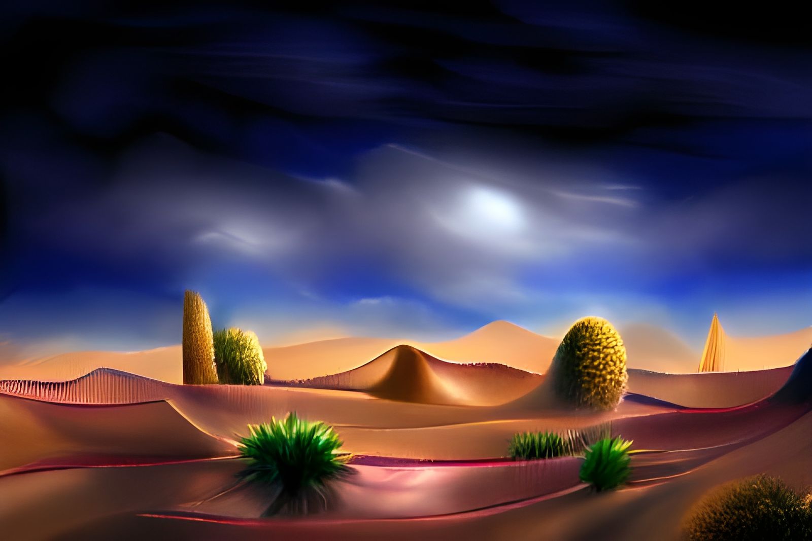 Arid Desert Landscape Under Blazing Sun