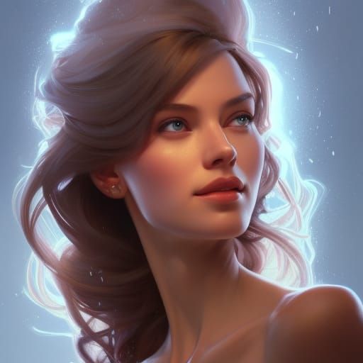 Elsa Portrait in Hyperdetailed Art Nouveau Style