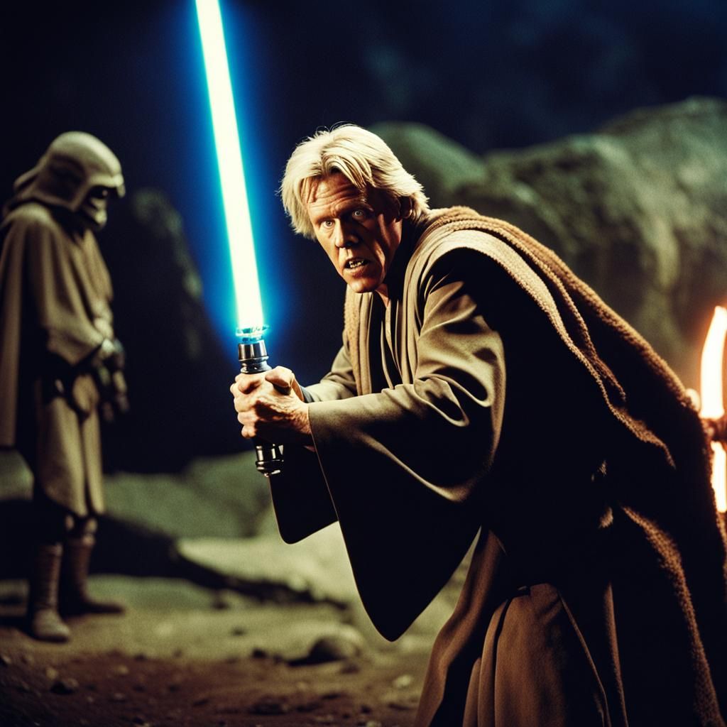 Jedi Gary Busey Mishap in Star Wars Scene