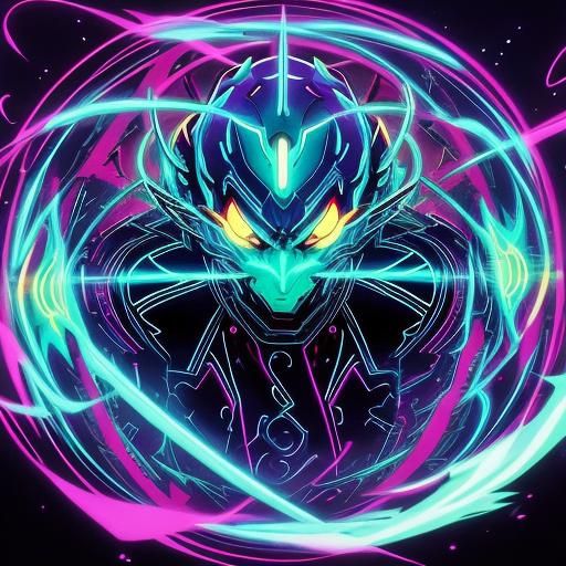 Psychedelic Anime Art in Cel-Shaded Style