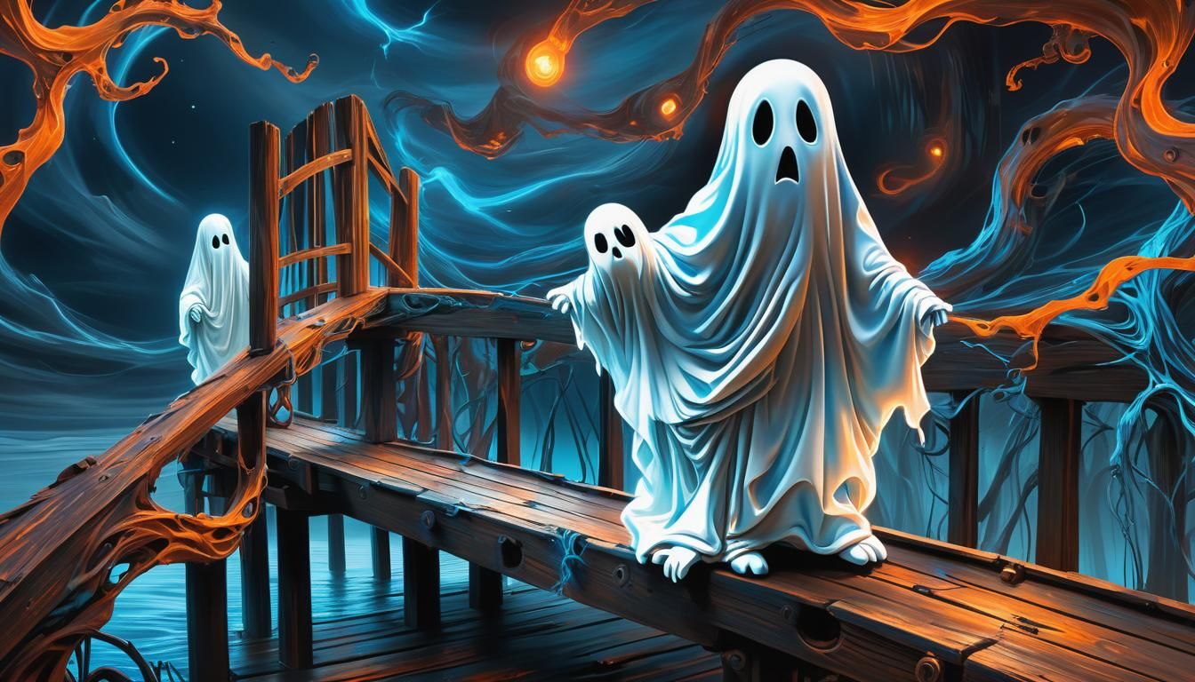 Anthropomorphic Ghost's Silent Scream in Surrealist Style