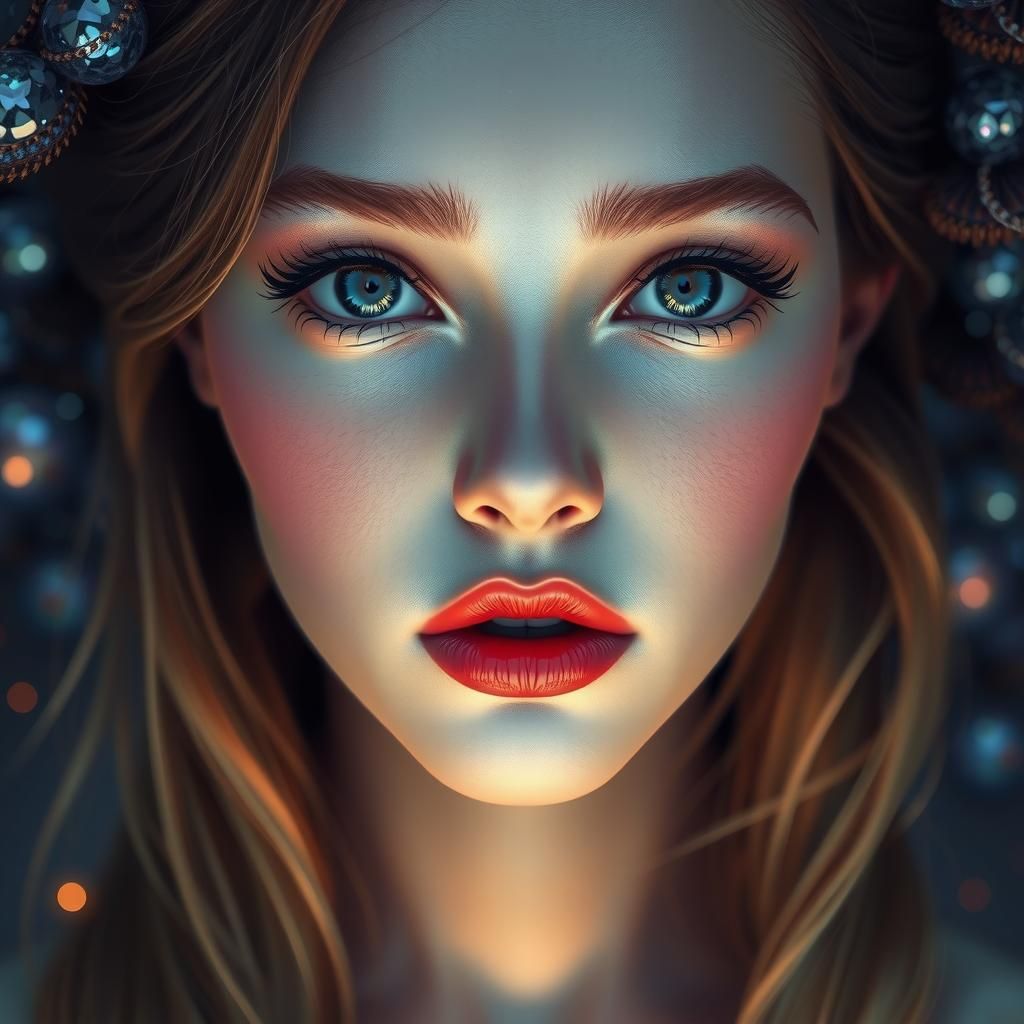 Ethereal Woman Portrait with Alluring Gaze