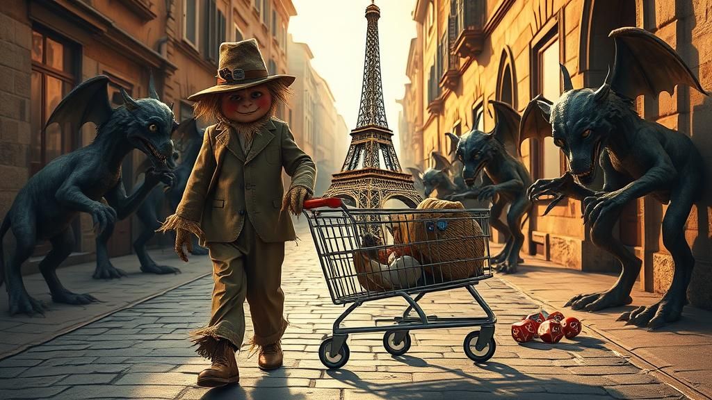 Scarecrow Stroll Through a Surreal Varo-esque Dreamscape