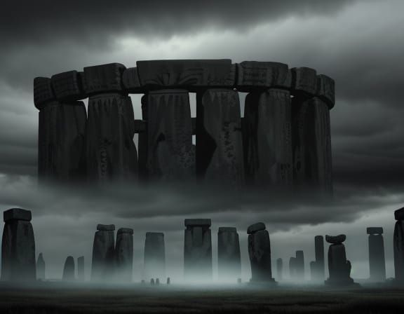 Zombie Horde at Stonehenge: Hyperrealistic Concept Art