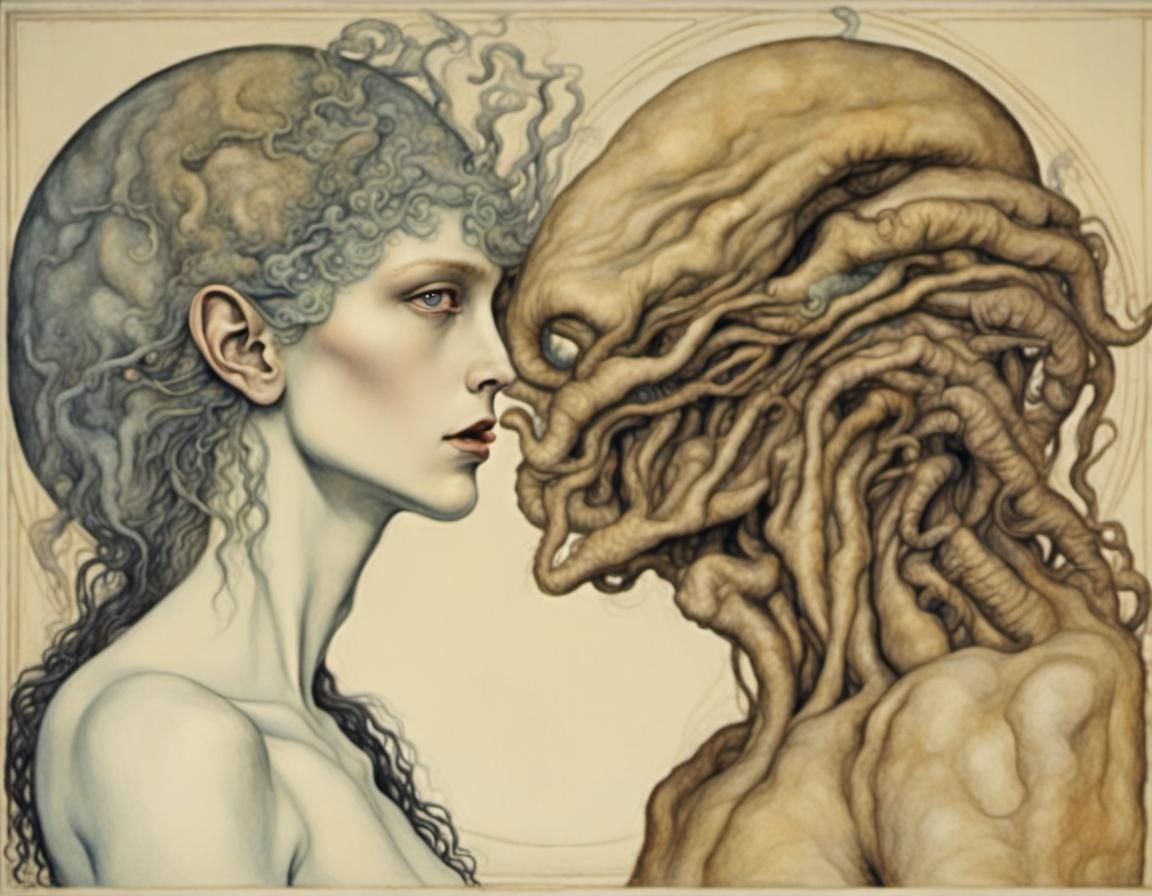 Surreal Allegory of Humanity as Alien Force