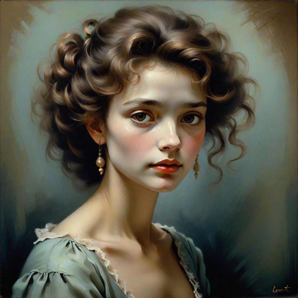 Tender Portrait in Chiaroscuro Oil Painting