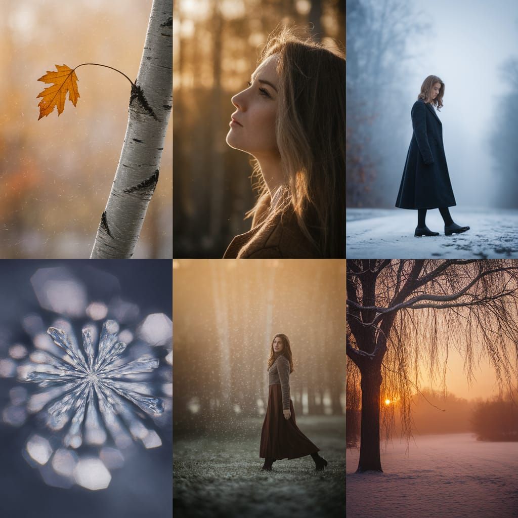 Winter's Arrival: Last Leaf Falls Amidst Snowfall