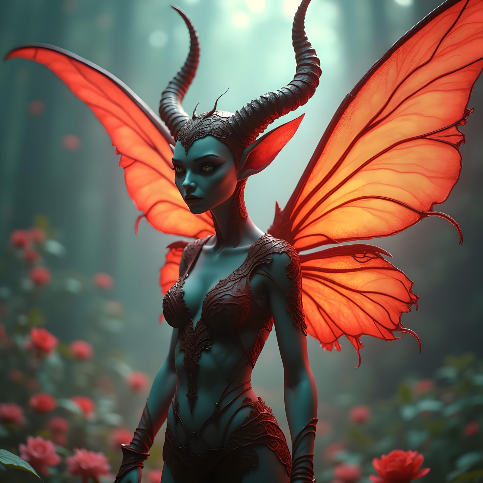 Mischievous Fairy Causing Mayhem in 3D Abstract