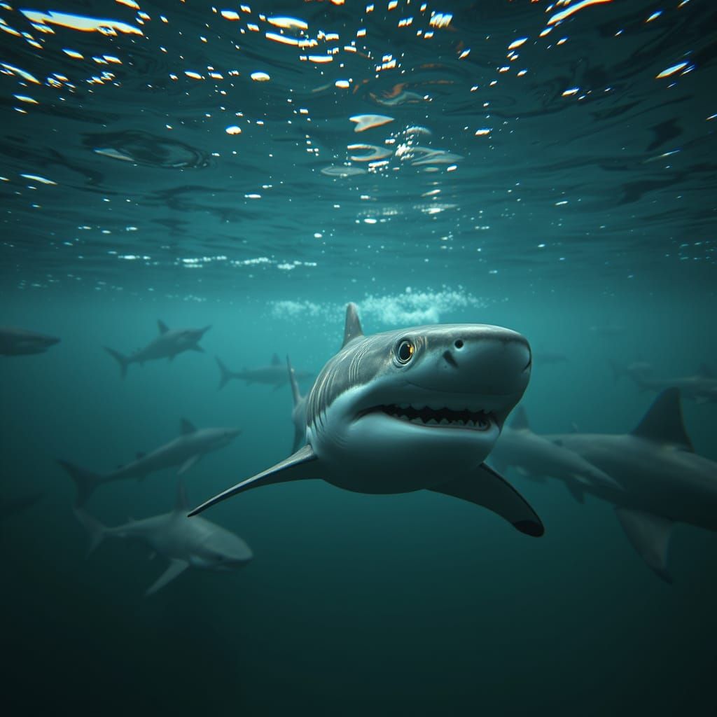 Thrilling Underwater Scene in Hyperrealistic HDR