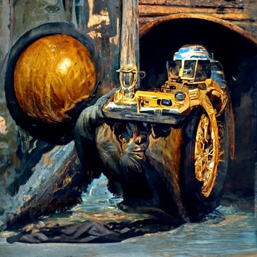 Technology in Oil Painting Style