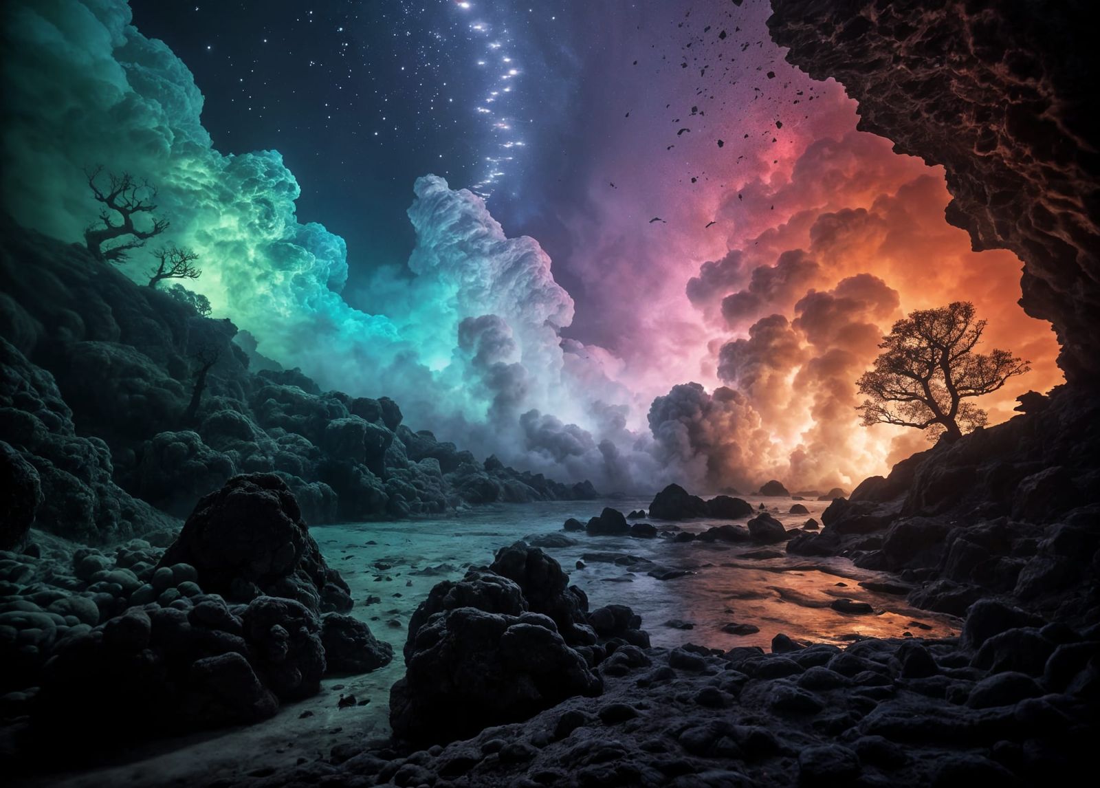 Colorful Futuristic Organic Fluid Formation