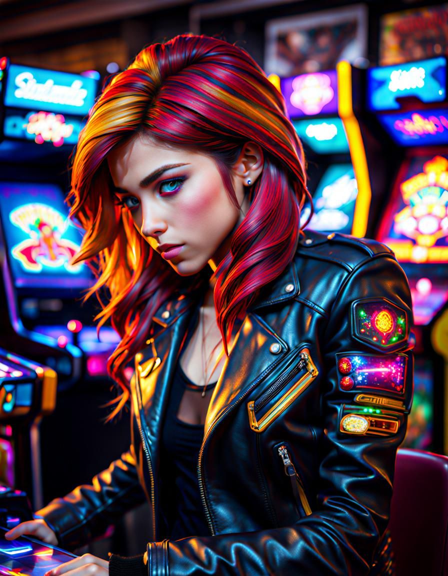 Sunset Shimmer in Cyberpunk Arcade