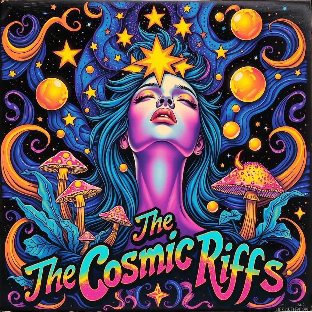 Cosmic Woman Album Cover Art in Psychedelic Style