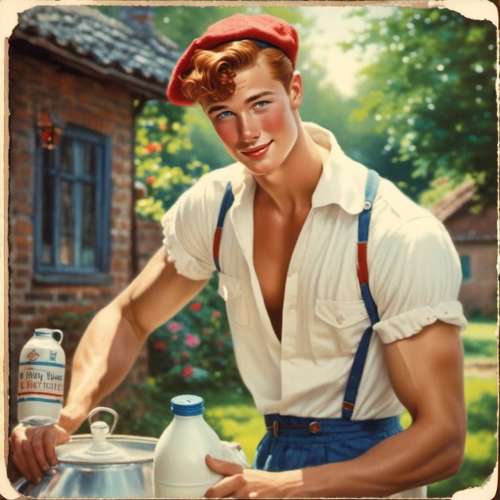Retro 1950s Milkman Scene with Allure