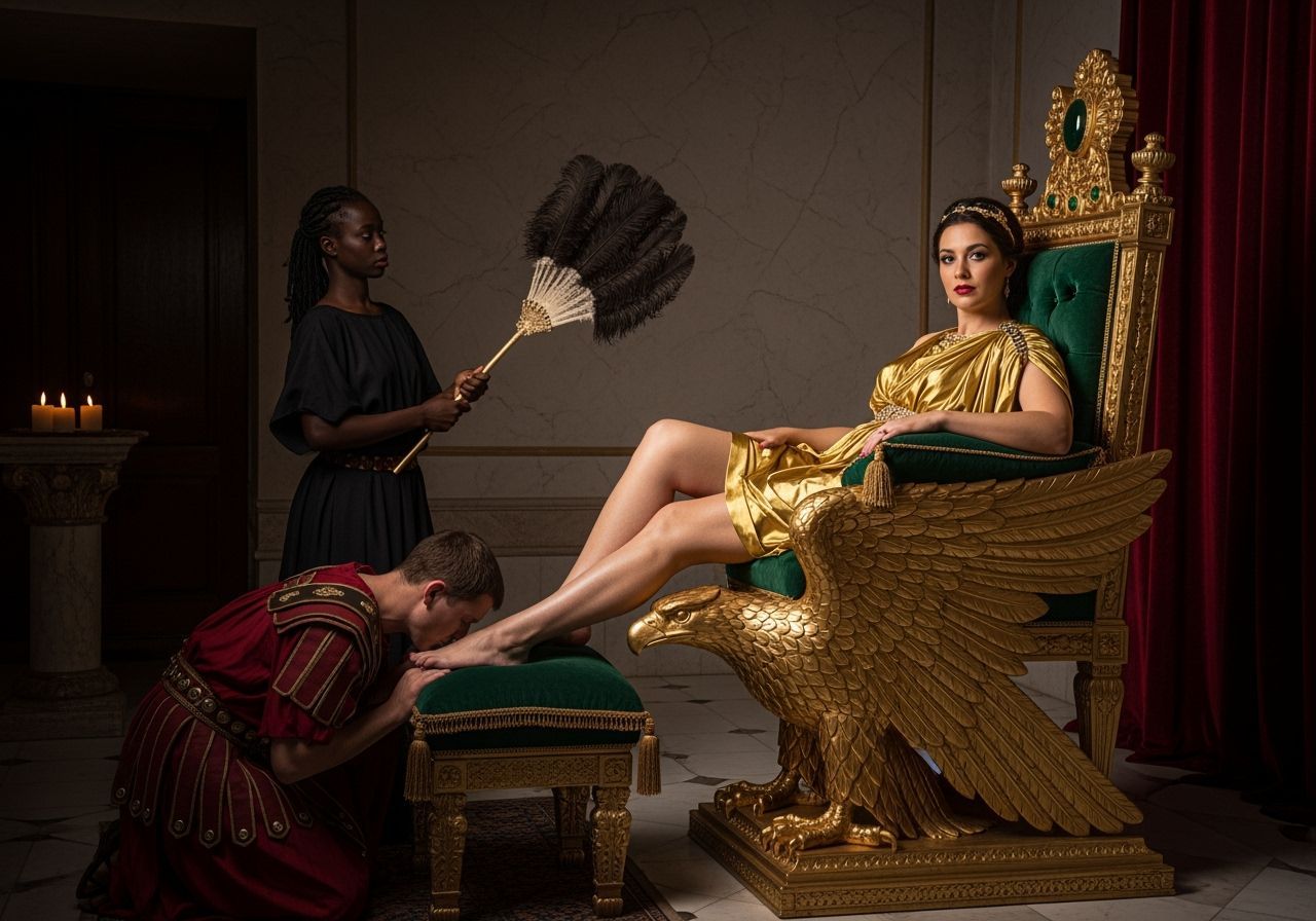 Roman Empress on Eagle Throne in Baroque Style
