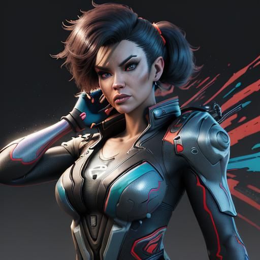 Nintendo Switch Console as Sci-Fi Graffiti Girl