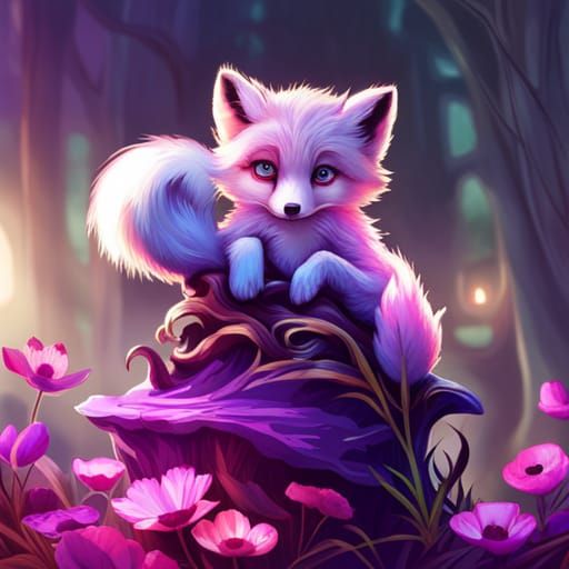 Fantasy Jungle Fox: Detailed Fantasycore Artwork