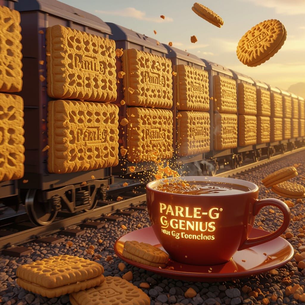 Cinematic CGI Train Transforms into Parle-G Biscuits