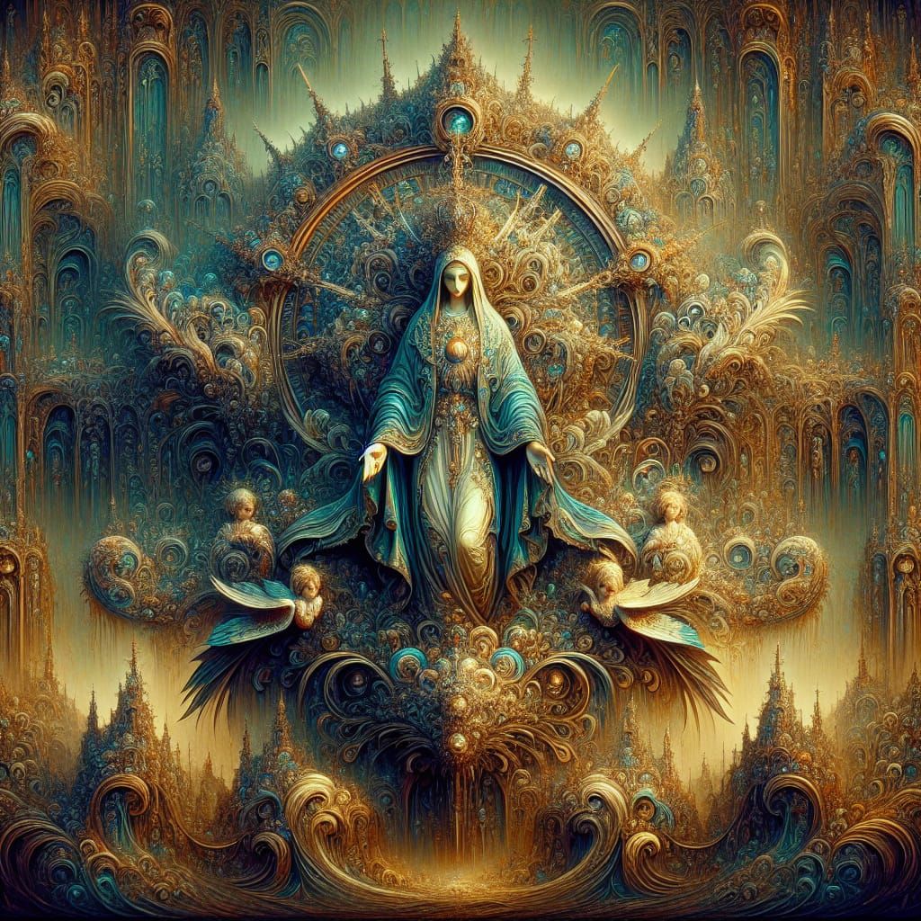 Fantastical Holy Mary Matte Painting in 8K