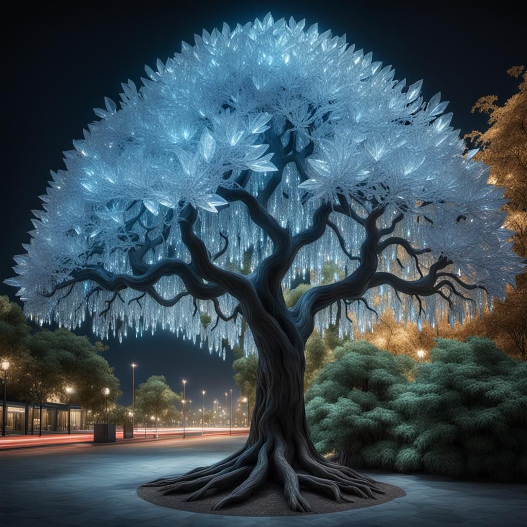 Giant Beautiful Hanging Tree With Sparking Crystals (First V...