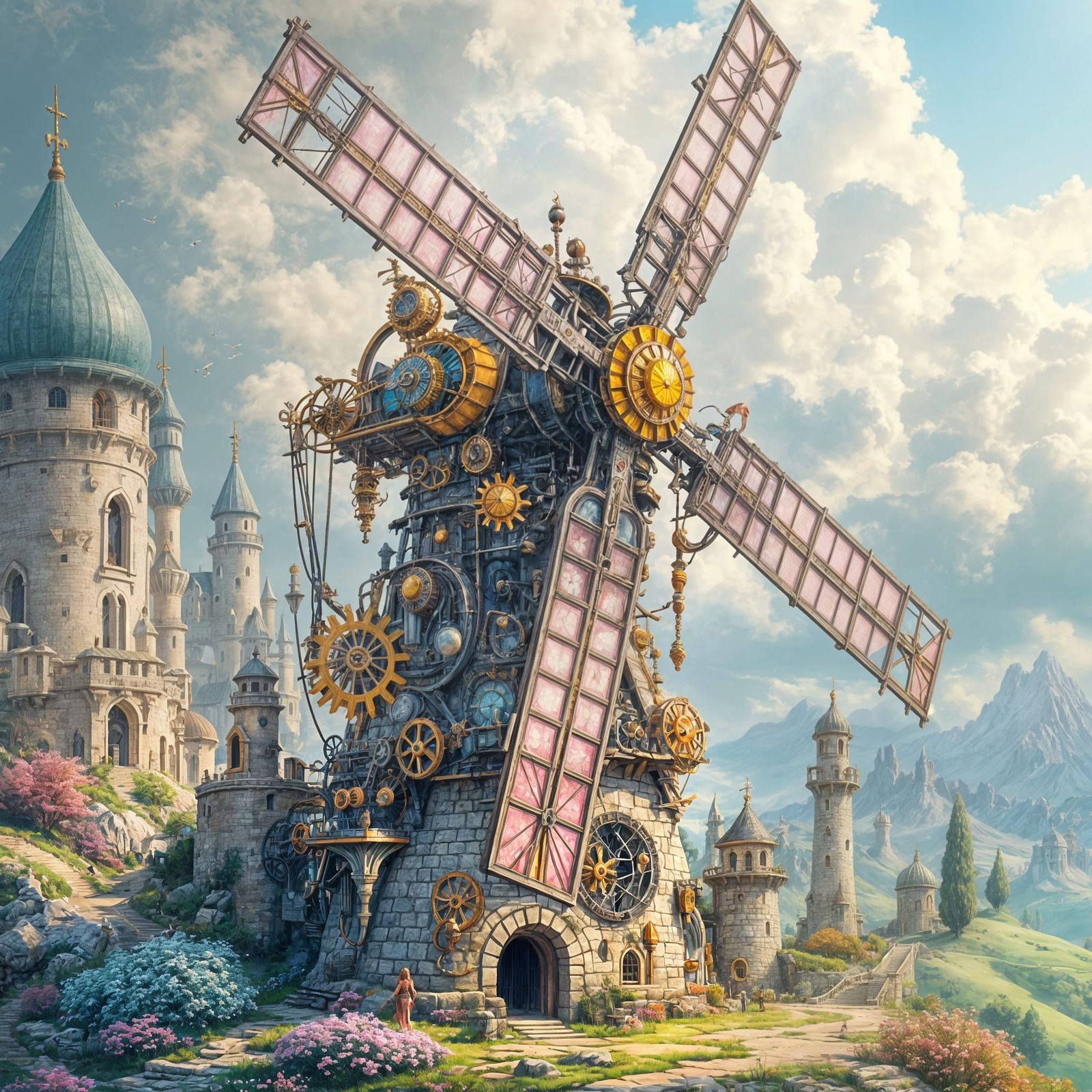 Whimsical Fantasy Windmill Wonder