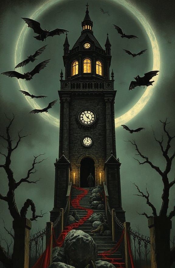 Eldritch Art Nouveau Bats and Velvet Box