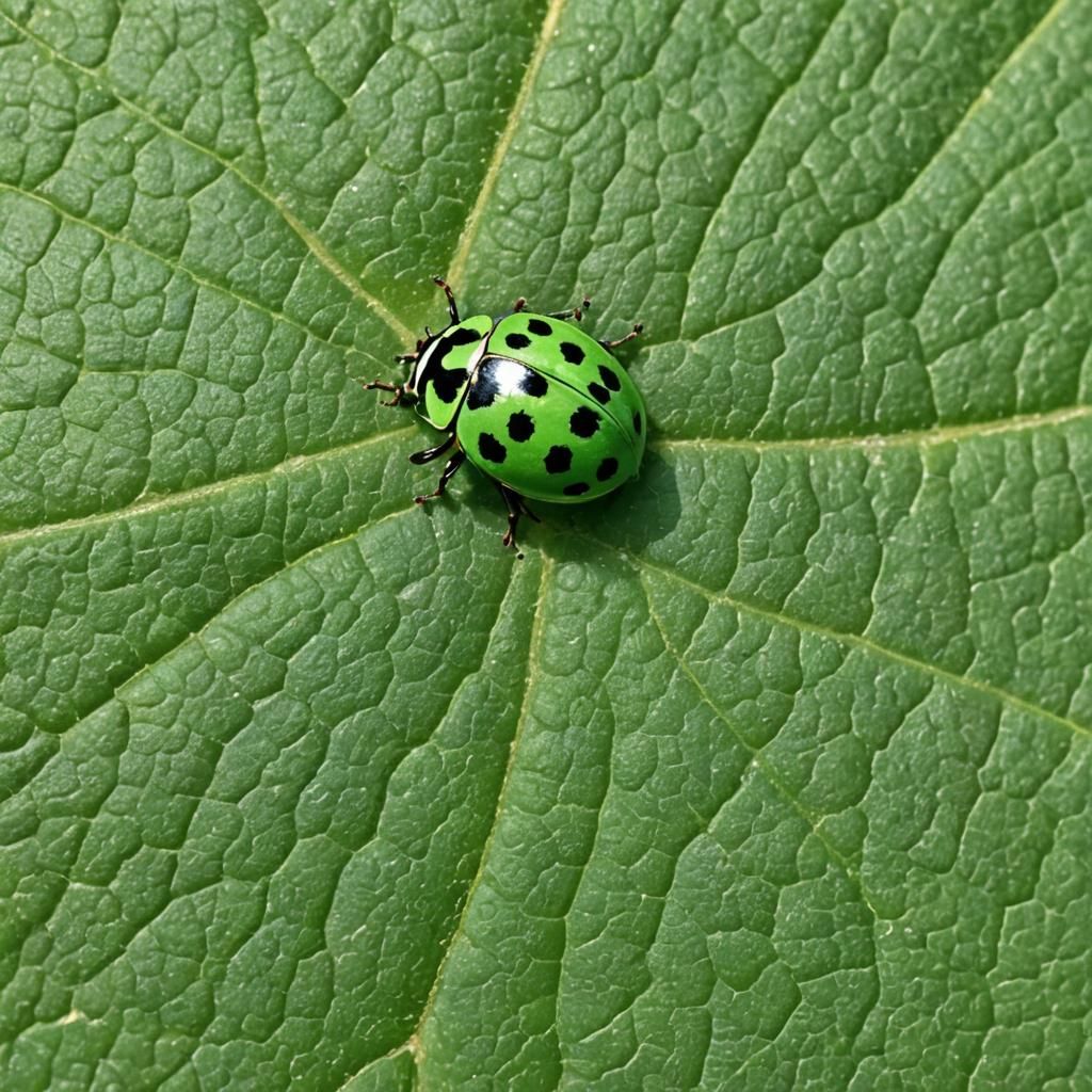 Green Ladybug: A Unique Insect Portrait