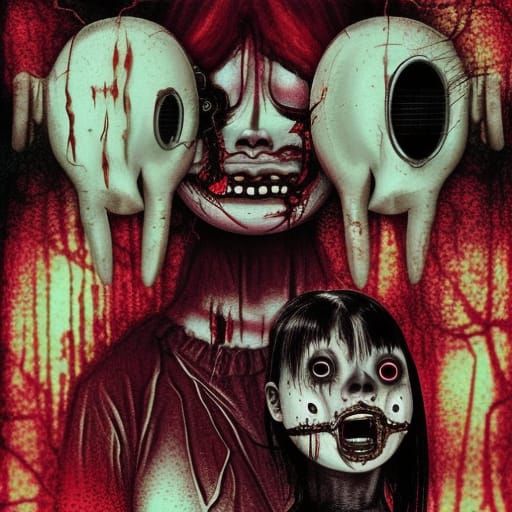 Creepy Girl in Haunted House, Junji Ito Style
