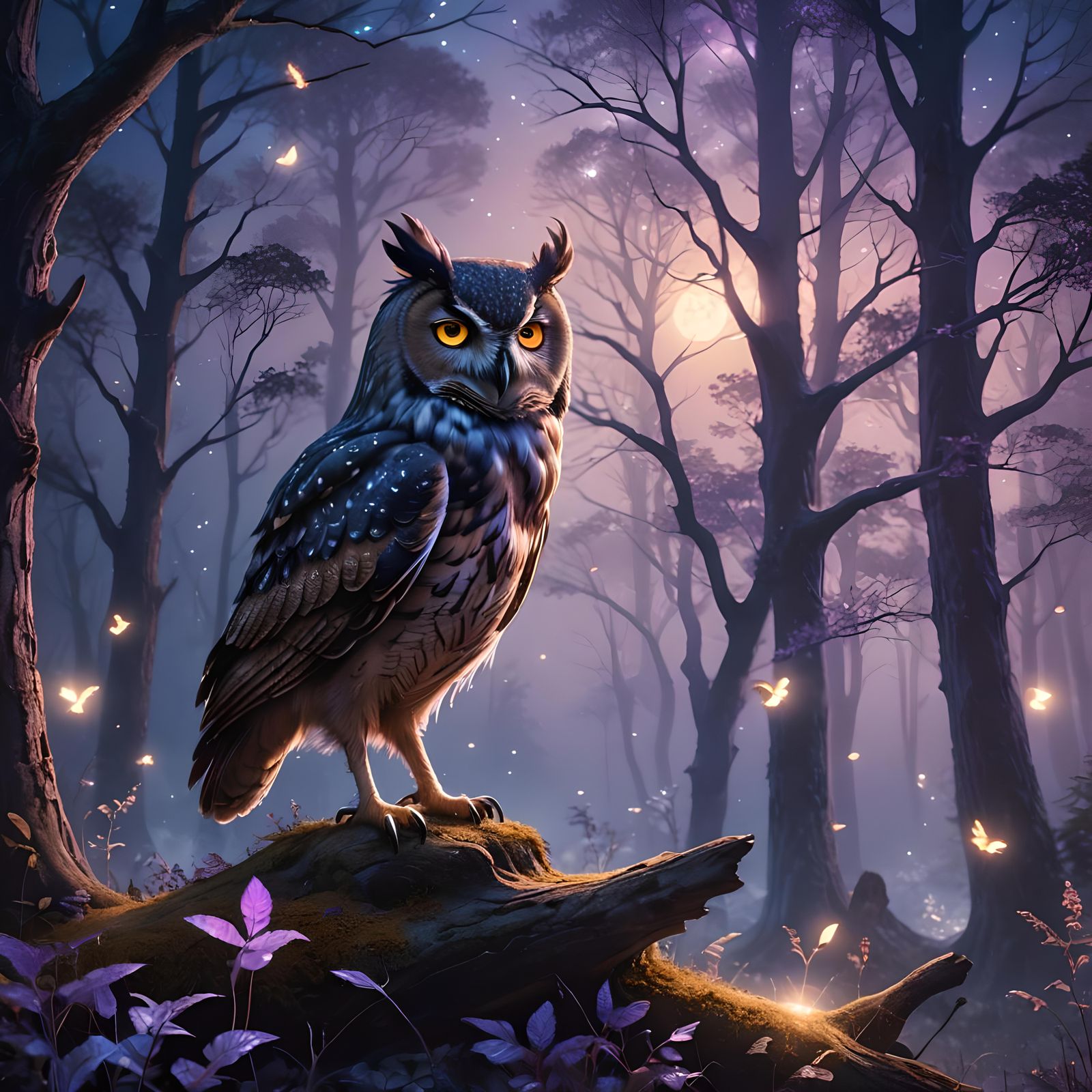 Ethereal Forest at Midnight in Hyperdetailed Fantasy Art