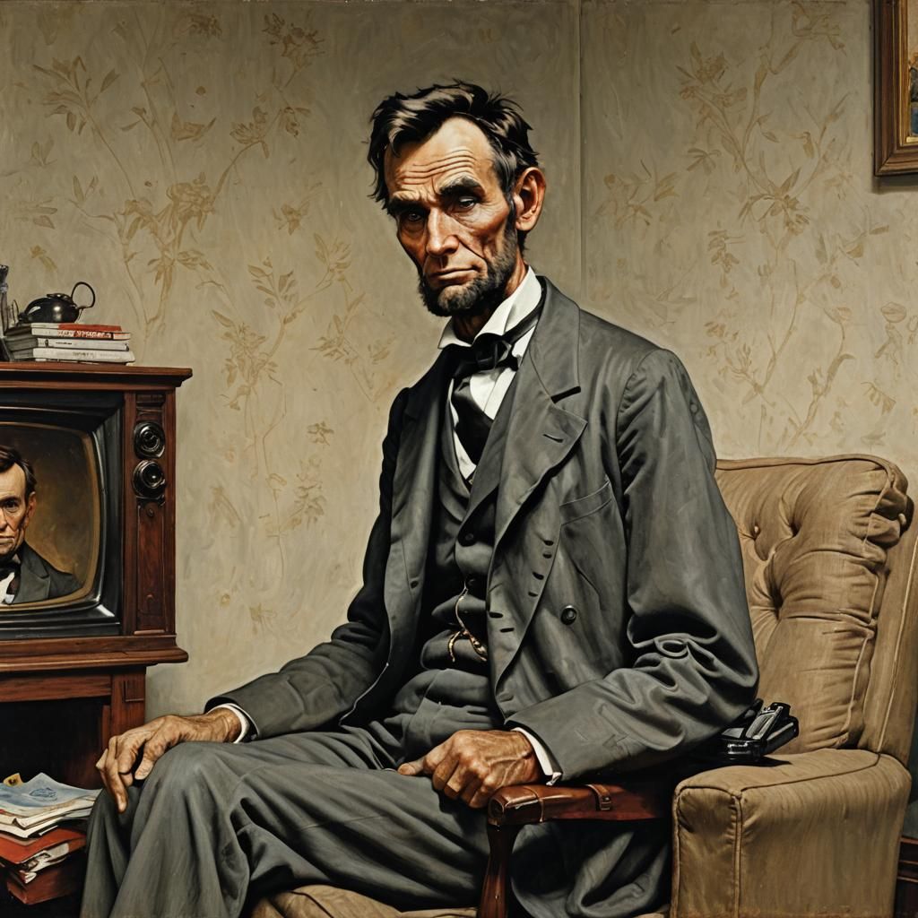 Lincoln's First TV Experience: A Rockwell-esque Scene