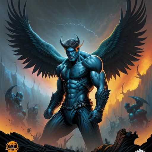 Dynamic Comic Book Art of a Nephilim