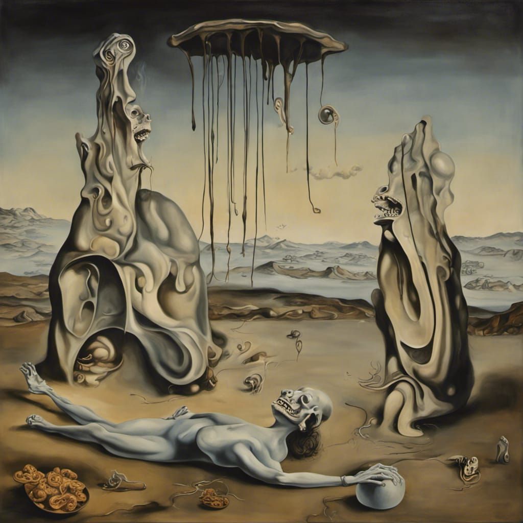 Surreal Melting Nightmare in Dali Style