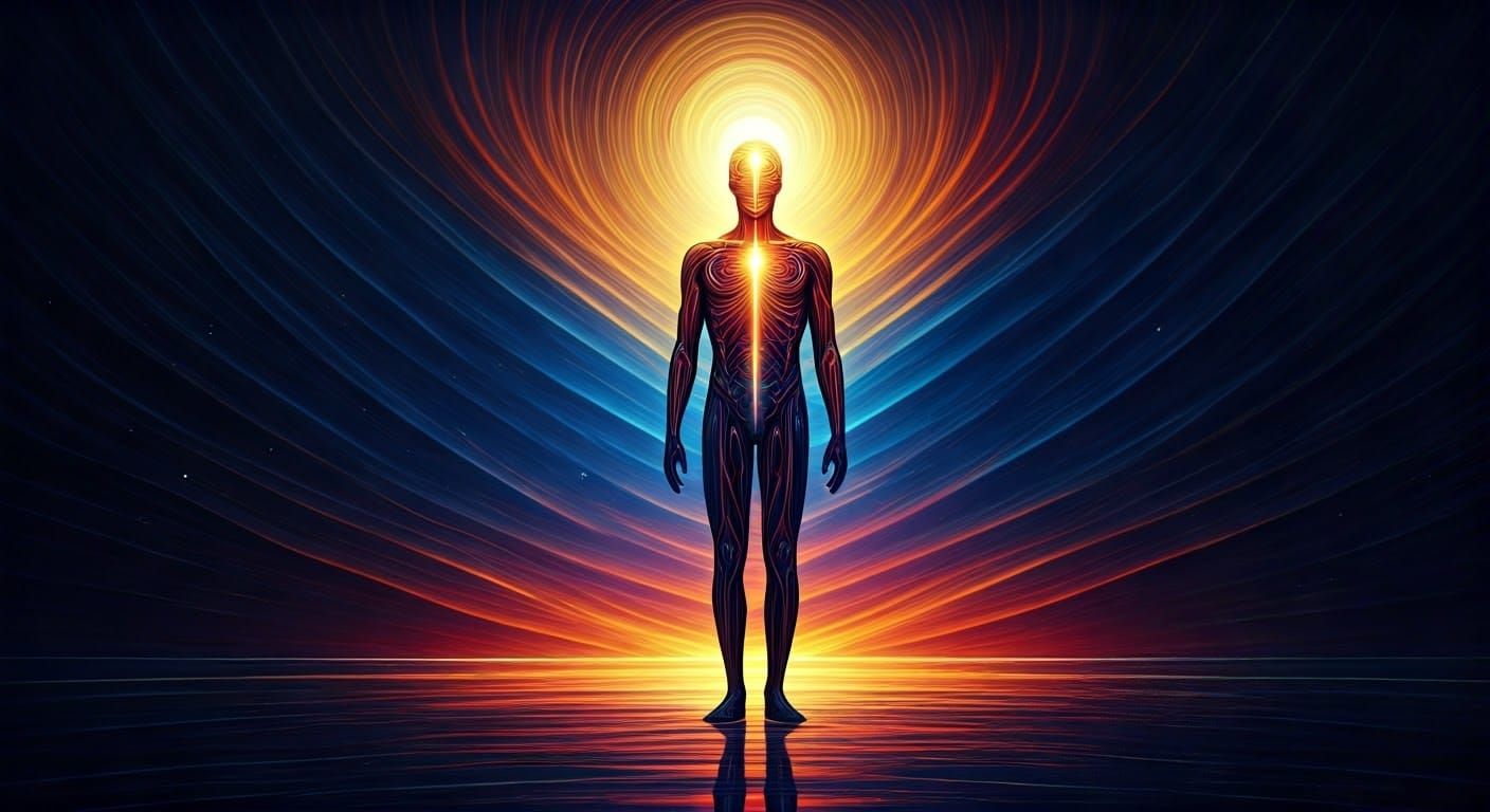 Ethereal Human Form Radiates Harmony and Balance