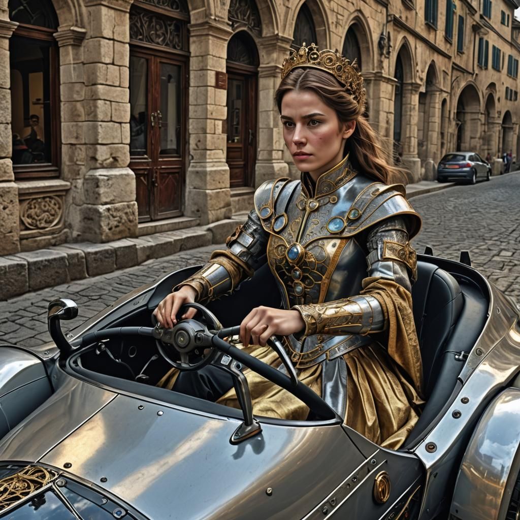 XIV Century Woman Drives Hypertech Car