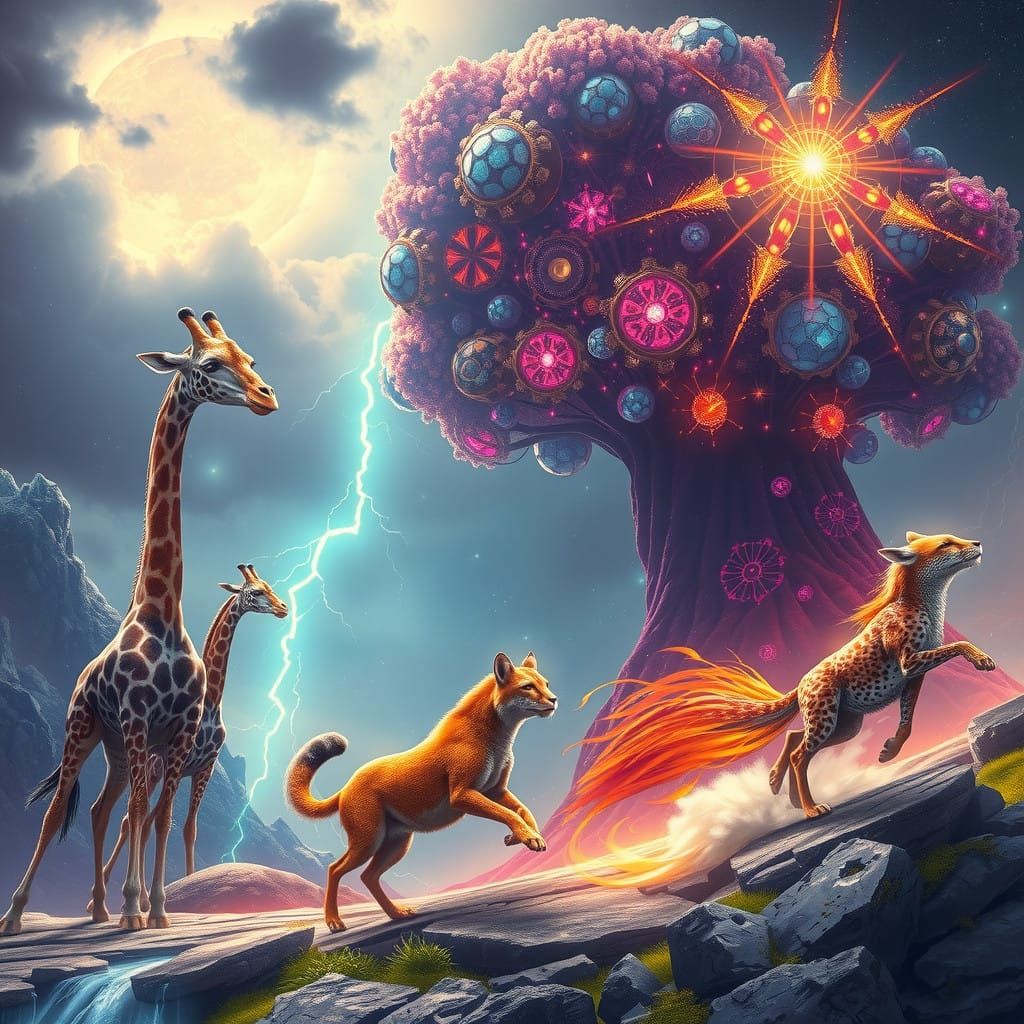 Cosmic Evolution Symphony: Cybernetic Nature Thrives in Harm...