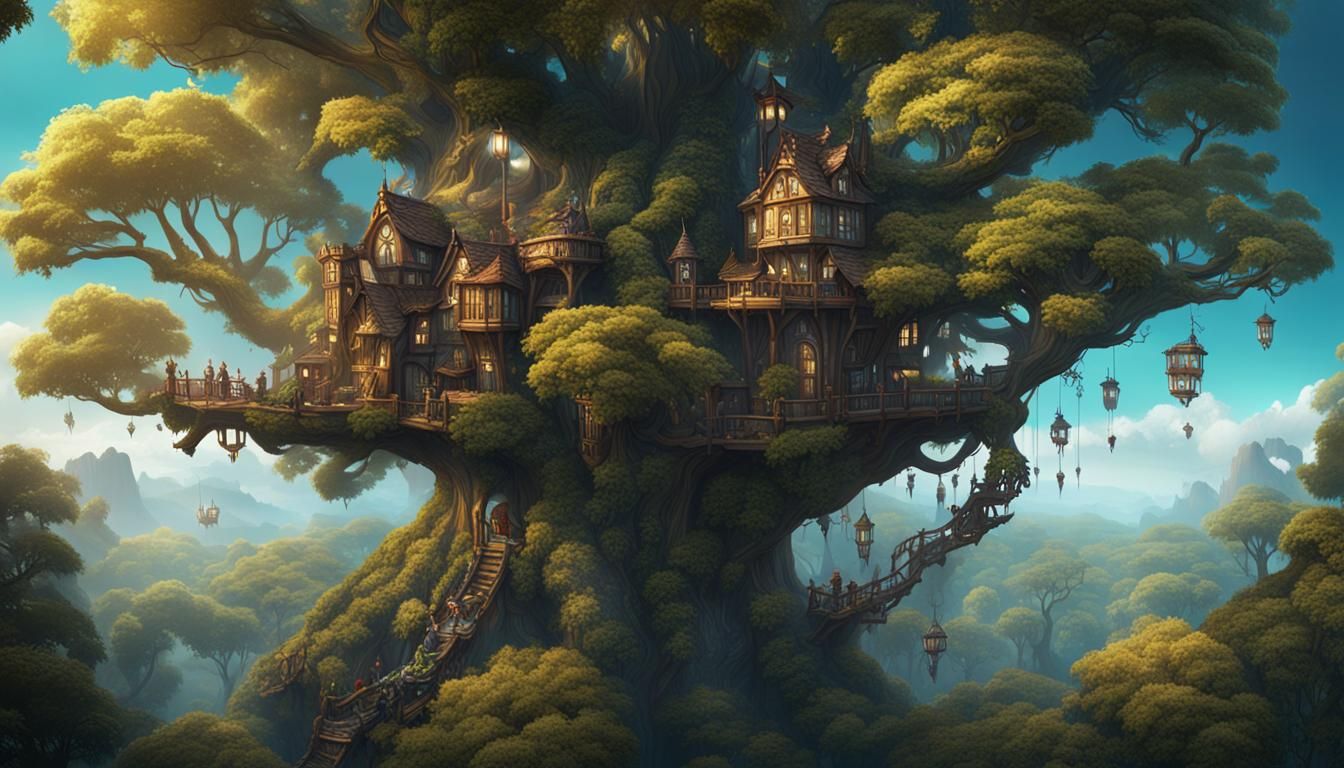 Treetop Life: Detailed Matte Painting in Unreal Engine