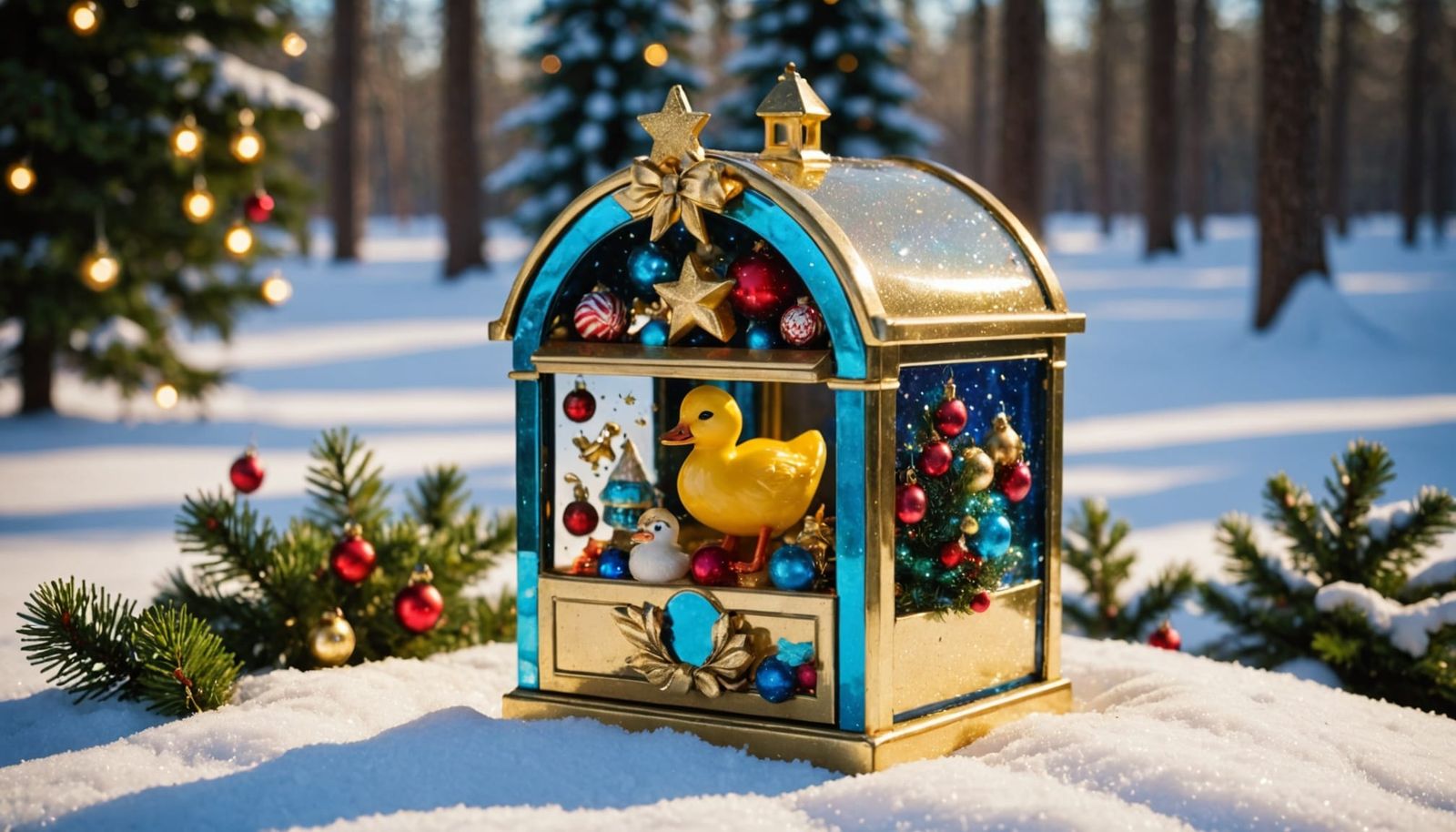 Magical Christmas Wonderland in Vibrant Iridescent Glass